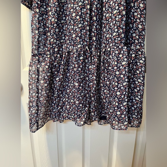 Madewell Floral Midi Long Sleeve Dress, Size L - Picture 5 of 6